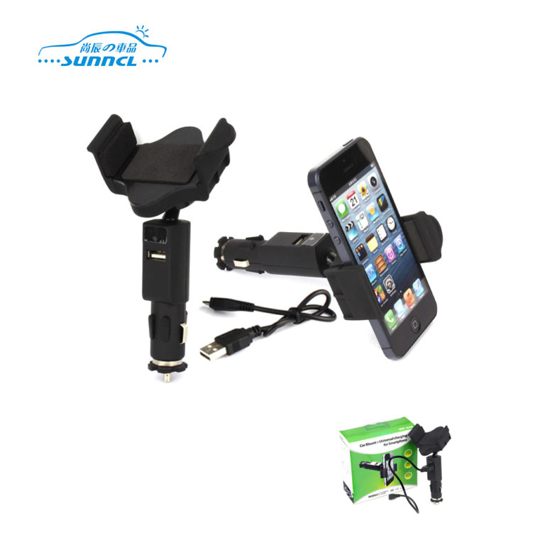 Wholesale Cigarette Lighter Phone Holder with USB Adapter Spiritcar