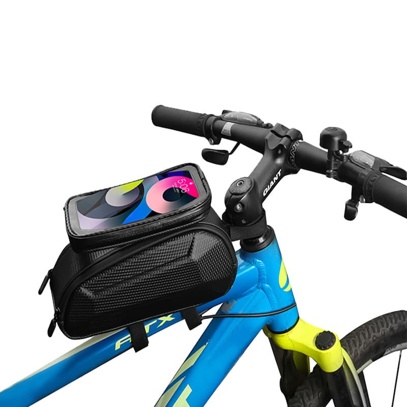 Bolsa para teléfono celular para bicicleta, pulgadas, capacidad de L,  pantalla táctil sensible a TPU, negro Spiritcar