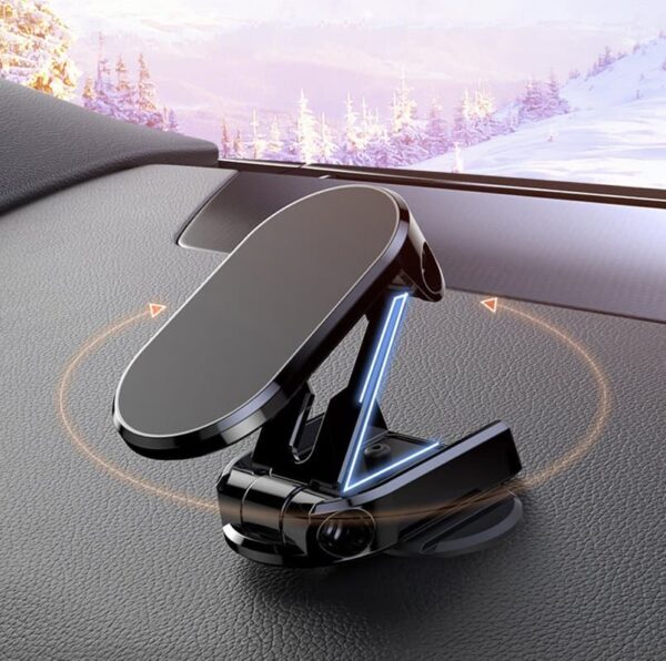 Suporte giratório 360° dobrável para carro com sucção magnética para montagem em celular